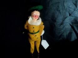 11'' ITALIAN SCHOLAR DOLL, MUSTARD FELT OUTFIT, TAG, SCIENCES BK